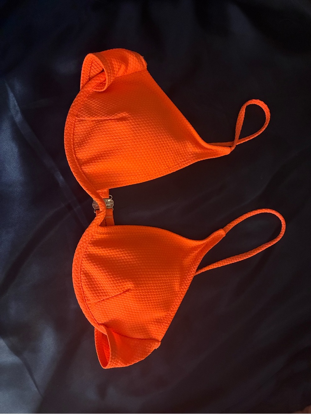 Orange Textured Bikini Top - Women Swim in M